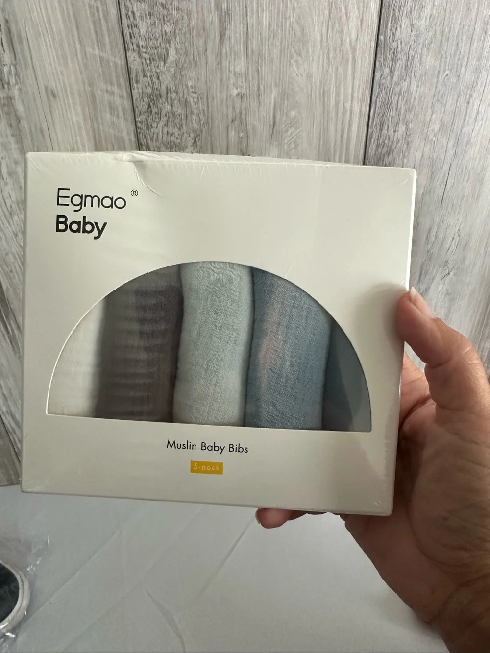 Multi-Pack Muslin Baby Bibs - Assorted Blue & Gray